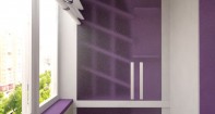 Дизайн фиолетового балкона