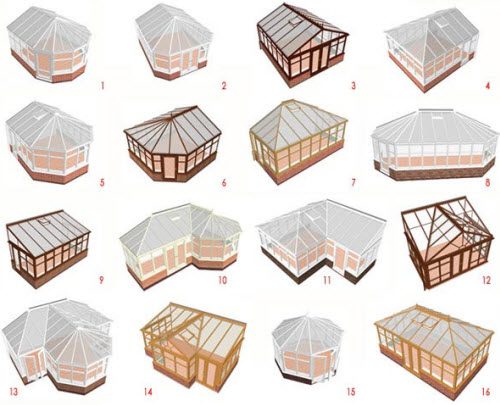 типы конструкций зимних садов